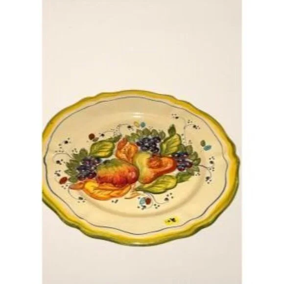 Stunning Vintage Bristow Malta Ceramic Plate – Italian Floral Design 13 Inches - Picture 6 of 8